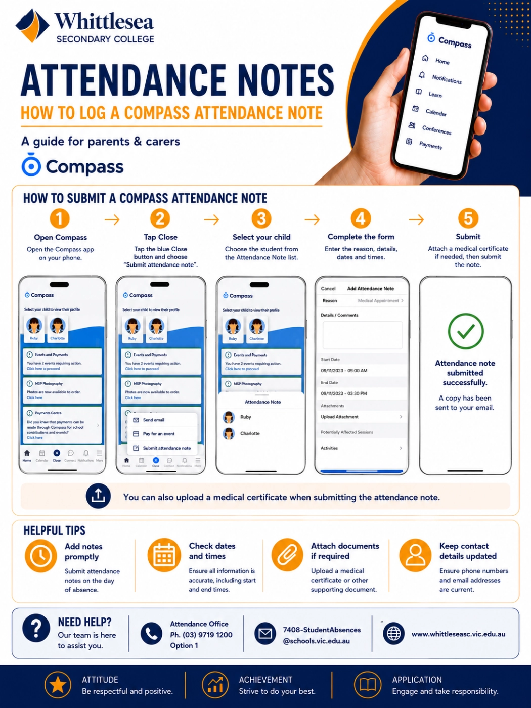 Attendance Notes Compass Guide